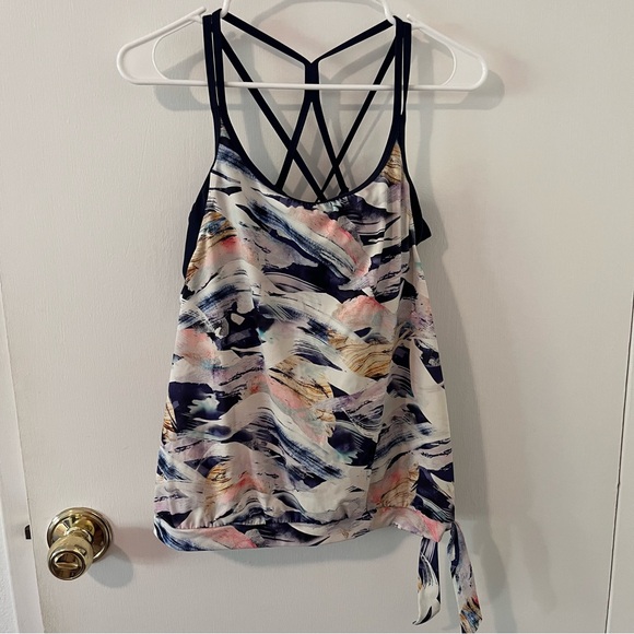 Athleta Vivid Side Tie Tankini Top Swimsuit Bathing Suit Size Medium 211897 - Picture 3 of 11